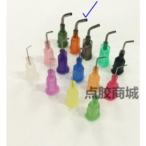 50 Pcs 15gauge 45degree-prebent 1/2-inch stainless steel-shaft luer lock hub Blunt Needle Dispense Tip,Glue Dispensing Needle