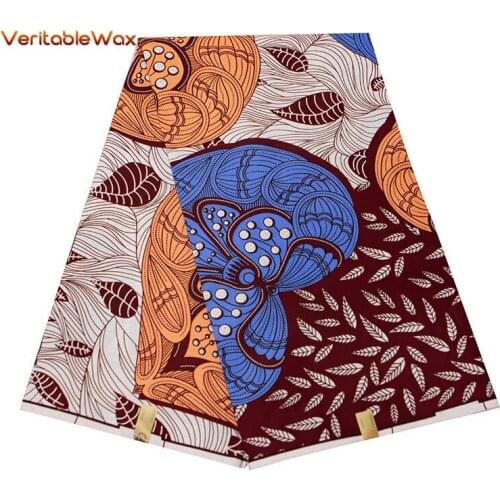 African Fabric 2021 Veritablewax Brands Polyester High Quality Ankara Fabric Batik Style Sewing Womens Long Prom Dresses FP6294