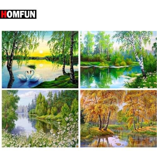 HOMFUN Full Square/Round Drill 5D DIY Diamond Painting "Tree scenery" 3D Embroidery Cross Stitch 5D Home Decor Gift
