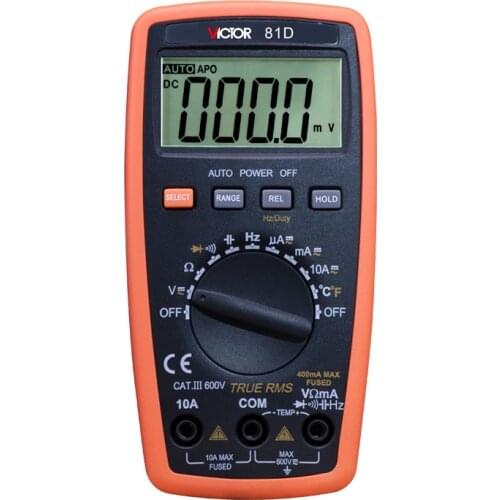 Ammeter Multitester VICTOR 81D 3 3/4 Digital Multimeter AC DC Resistance Capacitance Frequency Tester Meter Multimeter