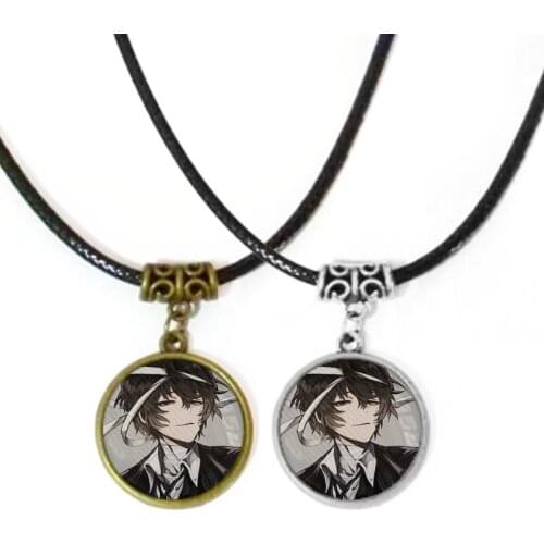 Anime Stray Dogs Dazai Osamu Nakahara Chuya Metal Necklace Costume Cosplay Prop Halloween Gifts Jewelry Pendant Favors Souvenir