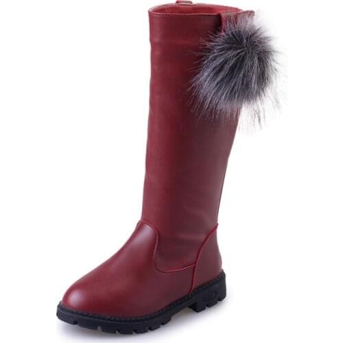 Fur Kids Snow Boots Winter Female Fashion Boots Girls Princess Knee-length Martin Boots Child Casual Sport Shoes Hot Sneakers
