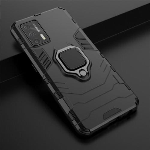 Magnetic Metal Ring Stand Armor Shockproof Case For Realme GT Master Explorer C20 C21 V13 8 5G Q3 Pro PC + TPU Bumper Back Cover