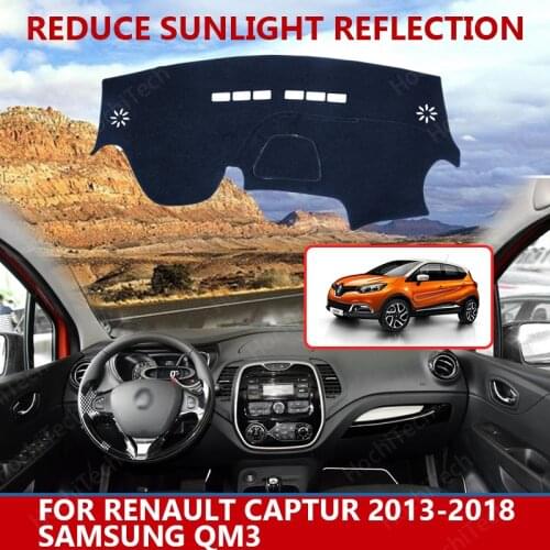 For Renault Captur 2013-2018 Samsung QM3 Dashmats Car-styling Accessories Dashboard Cover Pad Carpet sunshade