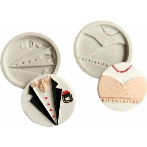 Dress Shape Fondant Cake Silicone Mold Cookie Ice Cream Molds Candy Chocolate Pudding Mould Baking Cake Decoration Tools