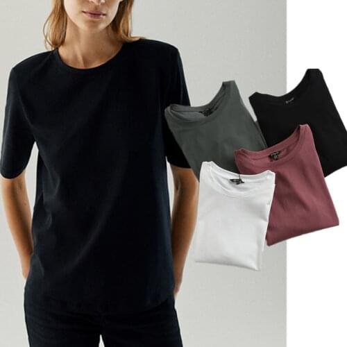 Jenny&Dave T Shirt Women Harajuku Tshirt England Fashion Simple O-neck 100%Cotton Shoulder Pads Summer Camisetas Verano Mujer