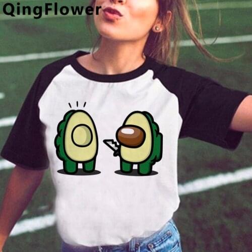 Small Fresh Avocado Graphic T Shirt Women Harajuku Ullzang Funny Graphic T-shirt Cute Anime 90s Tshirt Summer Top Tees Female