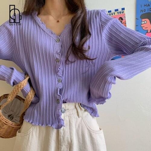 Korean Short Sweater Women V-Neck Knitted Cardigan 2021 Fashion Single Breasted Women Elasticity Cropped Cardigan Sweater Female