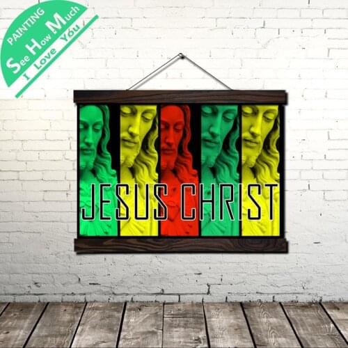 Jesus Christ Widescree Scroll Painting Canvas Vintage Poster and Print Wall Art Picture Living Room Bedroom Farmhouse Decoration