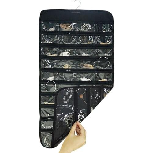 70% Hot Sale Pockets Fashion Double Sided Hanging Jewelry Display Organizer Storage Bag