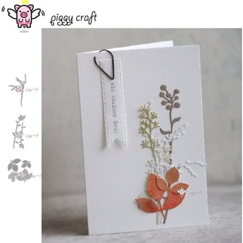Piggy Craft metal cutting dies cut die mold Fruit tree branch leaves Scrapbook paper craft knife mould blade punch stencils dies