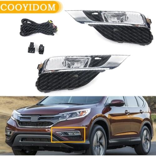 Car Flashing Fog Lights Bumper Driving Lamps Wiring Kit Switch With Bulb For Honda CRV Type UK 2015 2016 2017 car-styling