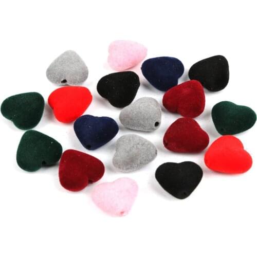Size 23mmX18mm Hot Soft Velvet Beads Charm Heart Pendants For DIY Jewelry Earring Craft Making Findings 10pcs Thickness 10mm