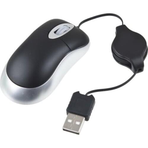 Portable Computer Notebook USB 2.0/1.1 Mouse Retractable Slim USB Optical Scroll Mouse for Laptop PC Optical Sensor 800dpi