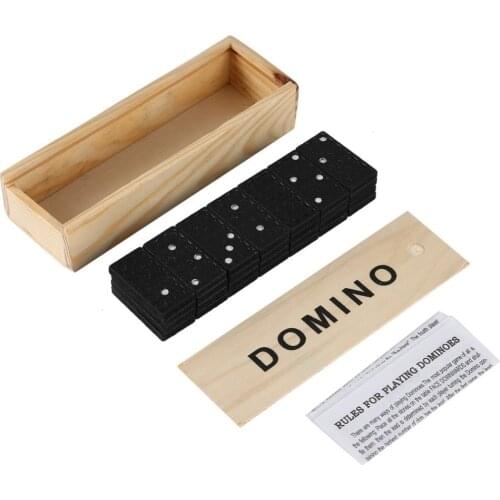 Dominoes Set- 28 Piece Domino Tiles Set Handcrafted Classic Numbers Table Game with Wooden Storage Case