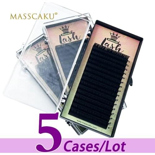 5case/lot Wholesale 16rows korean pbt material eyelash extension faux mink individual eyelashes vendor false lashes easy to work