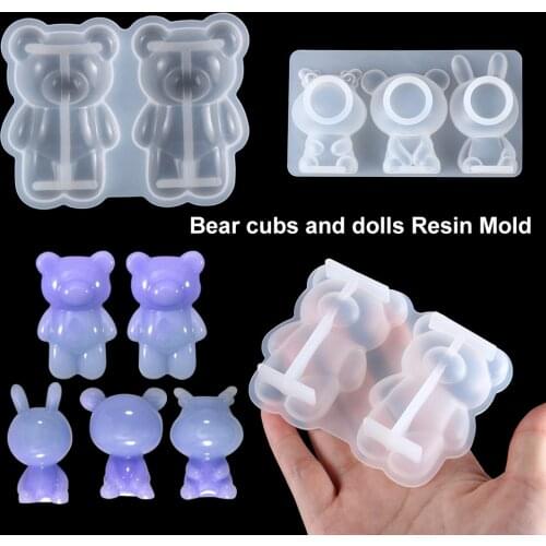 New Cute Handmade Bear Shape Resin Mold Epoxy Cute Bear Resin Mold 3D Silicone Mold for DIY Crafts Decorations Home Ornaments