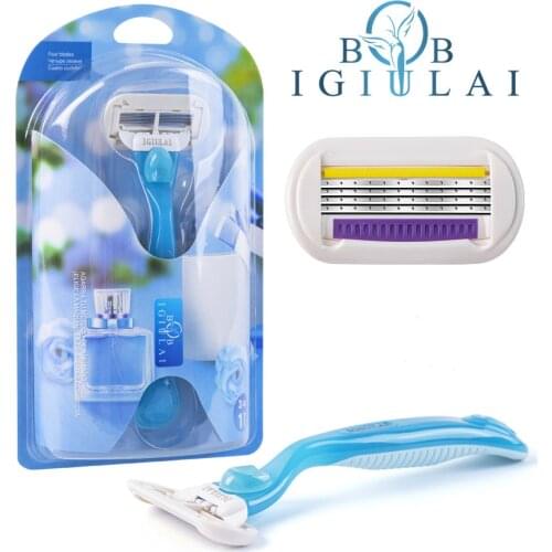 IGUETTA The Three-Heads Ultra-Thin Ladys Razor is Simple And Easy To Carry it Can Easily Handle The Hard-To-Shave Parts Razor