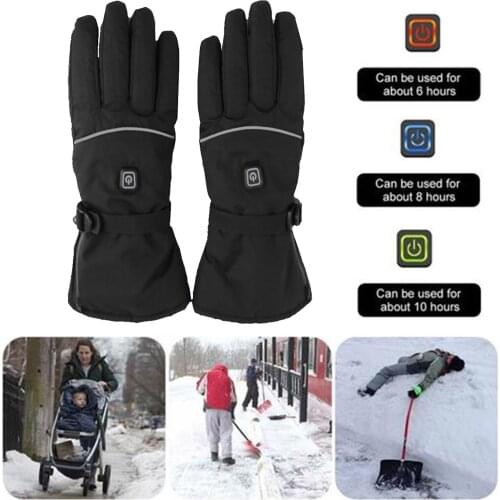 Electric Heated Gloves Three-speed Adjustment Temperature Gloves For Motorcycle Skiing Hiking Climbing Driving Cold Weather