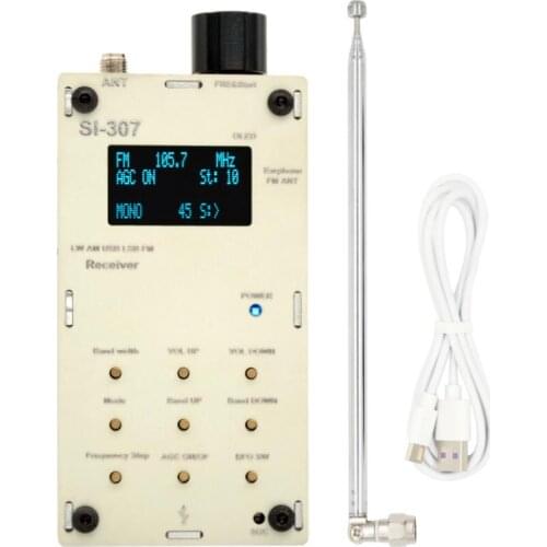 Portable Si-307 SI4732 All band 300K-108MHz Radio Receiver FM LW SSB USB AM + OLED +Whip Antenna +Battery + USB Cable + Speaker