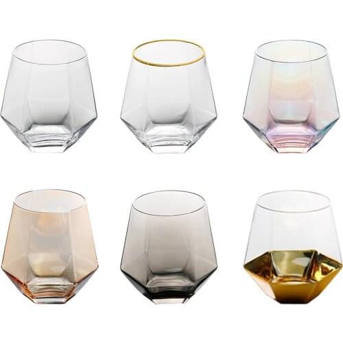 Geometric Whiskey Glass Transparent Home Juice Cocktail Glass Martini Glass Ice Rink Drink March
