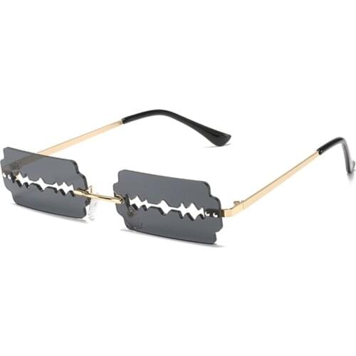 Rectangle Womens Sunglasses Unusual Glasses Personality Funny Spoof Razor Blade Yellow Mens Sunglasses Razor For Men
