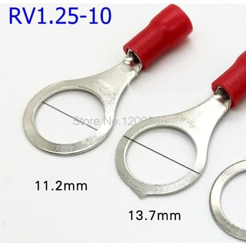 RV1.25-10 round pre-insulated terminal O-type cold-pressing terminal Copper nose RV1-10