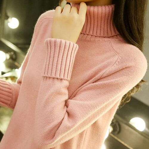 Turtleneck Sweater Women Knitwear Autumn Winter New Korean Loose Warm Pullover Tops Long sleeve Jumpers Ladies Student Sweaters
