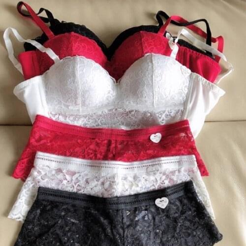 Sexy gathered bralette no steel ring side collection adjustment lingerie with briefs suit sexy multi-breasted underwear bra set