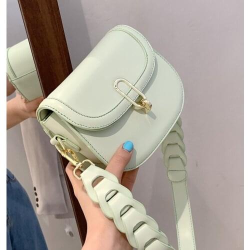 Luxury Brand Saddle bag Armpit bag 2021 New High-quality PU Leather Womens Designer Handbag Solid color Shoulder Messenger Bag