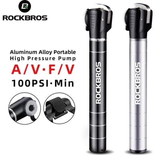 ROCKBROS 100Pis Aluminum Bidirectional Unidirectional Bicycle Pump Cycling MTB Bike Presta & Schrader Valve Portable Mini Pump