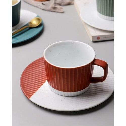Japanese Modern Cup Saucer Manual Creativity Simplicity Eco Friendly Porcelain Coffee Cup Reuseable Bardak Drinkware EK50BD