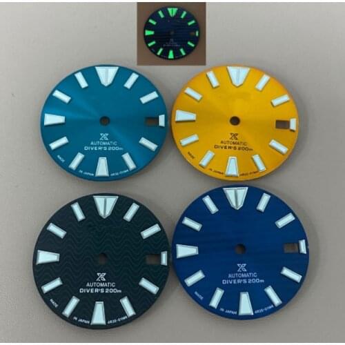 28.5mm Green Luminous Watch Dial with S Logo for NH35 Movement