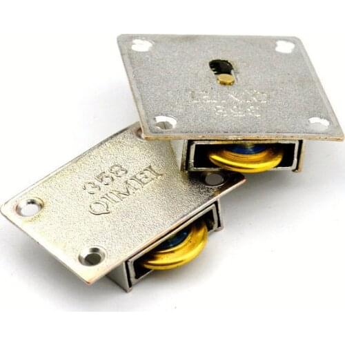 1 Pair Wardrobe Wheel 358 Up and Down Sliding Door Pulley Vintage Cabinet Bearing Concave Cam Furniture Track Accessories