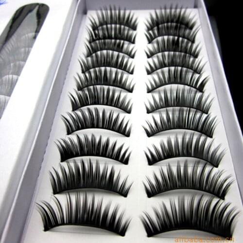 10 Pairs 3D Cotton Stalk Eyelashes False Eyelashes Natural Long Black Fake Eyelashes Makeup Eyelash Extension Fake Eye Lashes