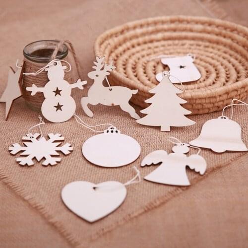 10Pcs DIY Wooden Mixed style Christmas decorative Embellishments Crafts Scrapbooking Supplies Hand-made Graffiti Buttons