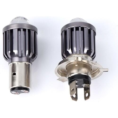 1x H6 Ba20d Led Motorcycle Headlight Bulbs 10000lm Cob Len White To Yellow Hi/lo Beam H4 Led Moto Lamp Scooter Bulbs 12v