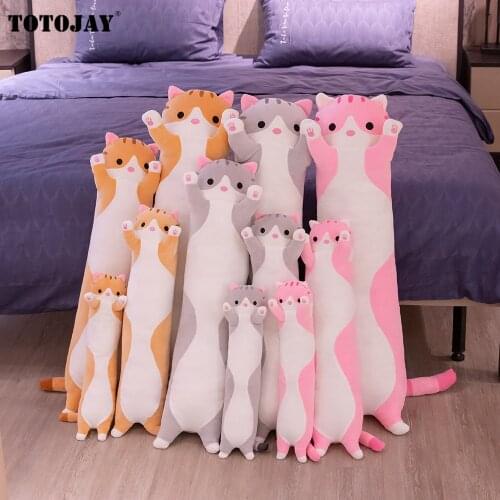 50-110cm Plush Toys Animal Cat Cute Creative Long Soft Toys Office Break Nap Sleeping Pillow Cushion Stuffed Gift Doll for Kids