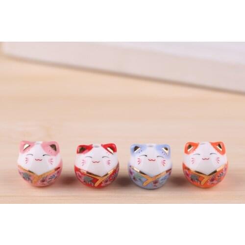 6pcs Ceramic Creative Lucky Cat Birthday Gift Cute Decoration Office Decoration