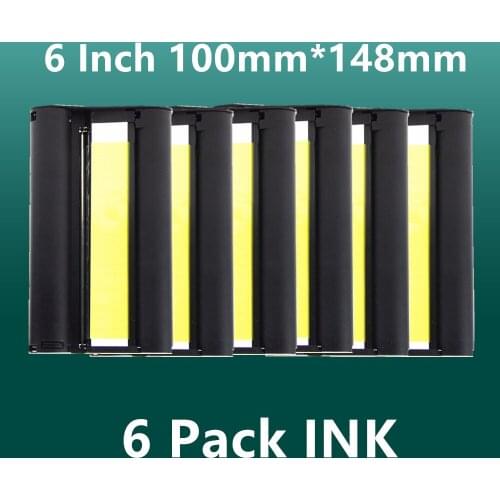 6 Pack 6 Inch Ink Cassette KP-108IN KP-36IN Ink and Paper Set for Canon Selphy CP1300 CP1200 CP910 CP900 Photo Printer