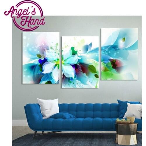 5d Diy flowers diamond painting 3pcs/set High-end home decoration 3d spuare diamond painting triptych new style full rhinestone