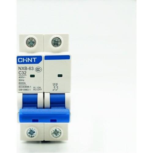 CHINT Circuit Breaker NXB-63 2 Poles C type MCB 1A 2A 3A 4A 6A 10A 16A 20A 25A 32A 40A 50A 63A Mini Circuit Breaker DZ47-63 C45