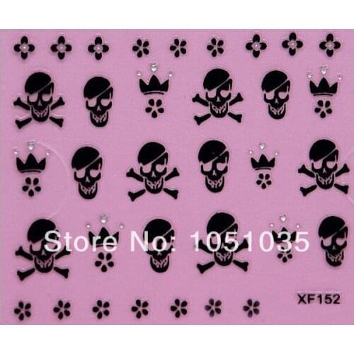 Free shipping 15 packs/lot 3d nail art sticker black nail decal nail false nail beauty tool individual package