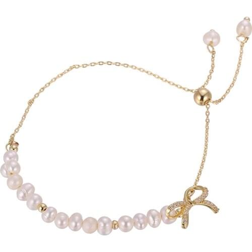 ONYSS Bracelet on the hand Anklets For Women Jewelry Ankle Freshwater Pearl Bracelets Chain 14K Gold Plating Chain Bracelet