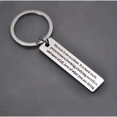 Metal Success Is No Accident Keychain Gifts For Teens Girls Boys Sisters Key Chain Good Friends Birthday Relationship Gifts