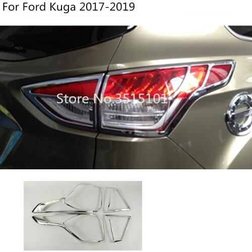 Car Body Detector ABS Chrome Cover Trim Back Tail Rear Light Lamp Frame 4pcs For Ford Kuga Escape 2017 2018 2019 2020