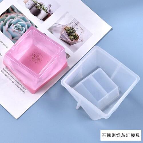 Crystal Mirror Ashtray Mold Irregularly Shaped Container Mold DIY Handmade UV Epoxy Resin Silicone Mold Decor Craft Mould