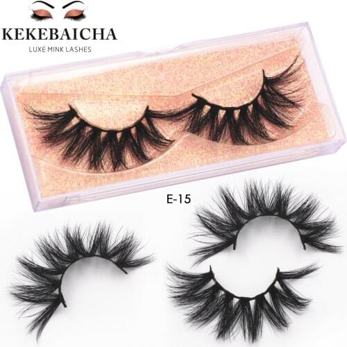 KEKEBAICHA 3D Mink Lashes Handmade Feathery Lashes Dramatic Long False Eyelashes Reusable Eyelashes Crisscross Lashes Makeup E15