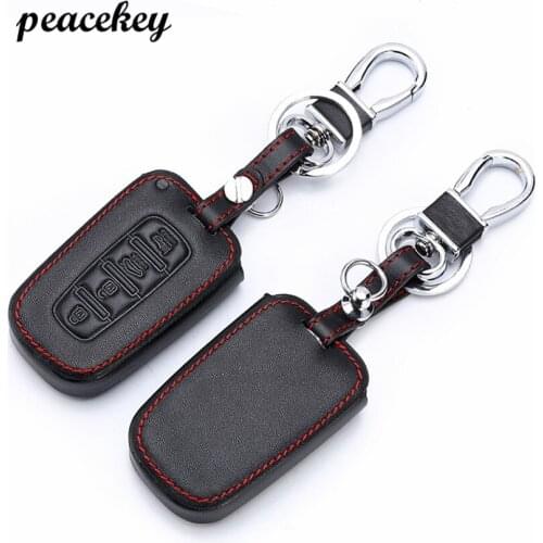 Peacekey Leather Car Key Fob Case cover For Hyundai Accent Ix35 Veloster Elantra Genesis Equus Car Styling