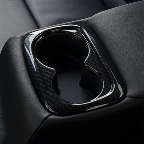 Cup Holder Cover Fit For Honda Civic 2016 2017 Interior ABS carbon fibre Trim Accessories Overlay